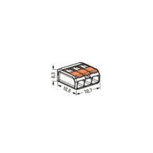 MINI BORNE DE CONNEXION À LEVIER 3 x 0.2 - 4 mm² POUR TOUT TYPE DE CÂBLE