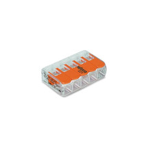 MINI BORNE DE CONNEXION À LEVIER 5 x 0.2 - 4 mm² POUR TOUT TYPE DE CÂBLE