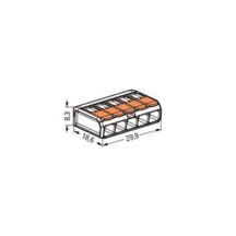 MINI BORNE DE CONNEXION À LEVIER 5 x 0.2 - 4 mm² POUR TOUT TYPE DE CÂBLE