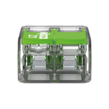 Connecteur d'épissure compact 2 x 0,2 - 4 mm² pour tous types de fils - vert