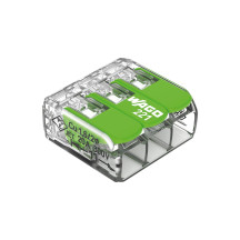 Connecteur d'épissure compact 3 x 0,2 - 4 mm² pour tous types de fils - vert