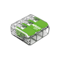 Connecteur d'épissure compact 3 x 0,2 - 4 mm² pour tous types de fils - vert
