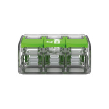 Connecteur d'épissure compact 3 x 0,2 - 4 mm² pour tous types de fils - vert