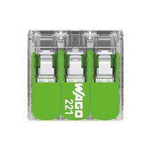 Connecteur d'épissure compact 3 x 0,2 - 4 mm² pour tous types de fils - vert