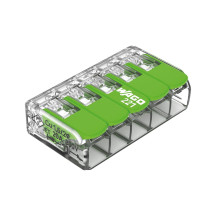 Connecteur d'épissure compact 5 x 0,2 - 4 mm² pour tous types de fils - vert