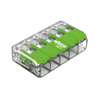 Connecteur d'épissure compact 5 x 0,2 - 4 mm² pour tous types de fils - vert