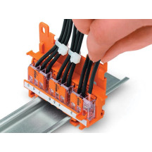 ADAPTATEUR DE FIXATION - SÉRIE 221 - 4 mm² - POUR MONTAGE SUR RAIL 35/MONTAGE PAR VIS - ORANGE