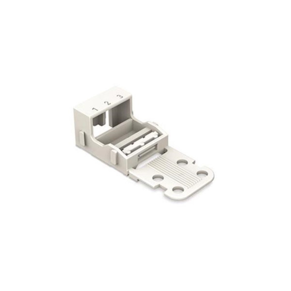 ADAPTATEUR DE FIXATION - POUR BORNES À 3 CONDUCTEURS - SÉRIE 221 - 4 mm² - POUR MONTAGE À VIS - BLANC