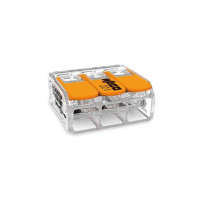 BORNE DE RACCORDEMENT COMPACT - POUR TOUS TYPES DE CONDUCTEURSS - MAX. 6 mm² - 3 CONDUCTEURS - BOÎTIER TRANSPARENT