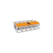 BORNE DE RACCORDEMENT COMPACT - POUR TOUS TYPES DE CONDUCTEURSS - MAX. 6 mm² - 5 CONDUCTEURS - BOÎTIER TRANSPARENT