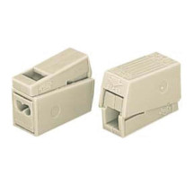 BORNE POUR LUMINAIRES 2.5mm, 2 RIGIDES - 1 SOUPLE, 105°, BLANC