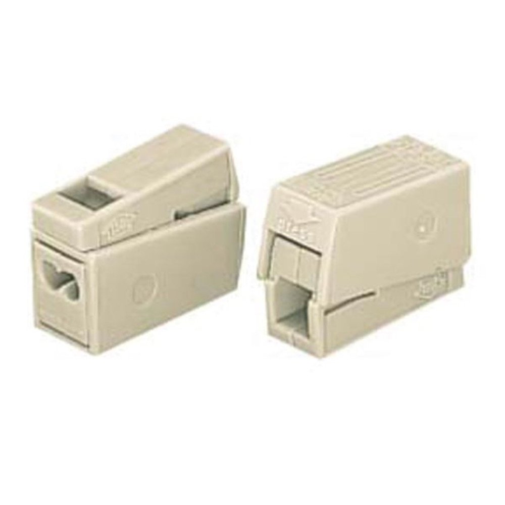 BORNE POUR LUMINAIRES 2.5mm, 2 RIGIDES - 1 SOUPLE, 105°, BLANC