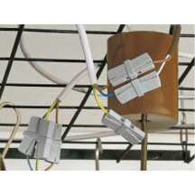 BORNE POUR LUMINAIRES 2.5mm, 2 RIGIDES - 1 SOUPLE, 105°, BLANC