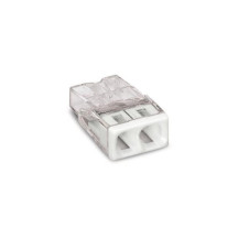 BORNE POUR BOÎTE DE DÉRIVATION COMPACT - POUR CONDUCTEURS RIGIDES - MAX. 2,5 mm² - 2 CONDUCTEURS - BOÎTIER TRANSPARENT