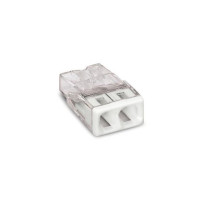 BORNE POUR BOÎTE DE DÉRIVATION COMPACT - POUR CONDUCTEURS RIGIDES - MAX. 2,5 mm² - 2 CONDUCTEURS - BOÎTIER TRANSPARENT