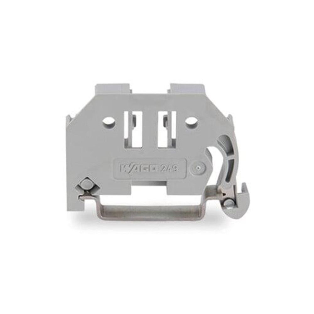 Butée sans vis de 6 mm de large pour rail DIN 35 x 15 et 35 x 7,5, gris