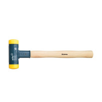 Wiha Massette à embout plastique sans rebond avec manche en hickory, embout de massette rond (02095) 40 mm