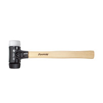 Wiha massette safety avec embouts ronds mi-souples et très durs avec manche en hickory, embout de massette rond (26659) 50 mm