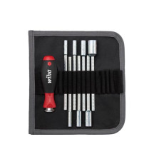 Wiha Jeu de tournevis avec lames interchangeables SYSTEM 6 Tournevis à douille six pans 8 pcs (27712)