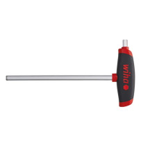 Clé en L Wiha avec poignée en T ComfortGrip Hexagon MagicRing avec entraînement latéral, chromée mat (45440) 3 x 100 mm