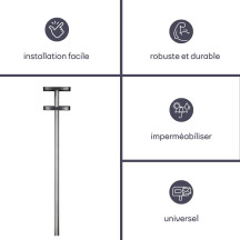 Support pour Boîte aux lettres - inox - 42 x 26 x 50,5 cm