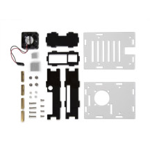 BOÎTIER TRANSPARENT AVEC DISSIPATEURS THERMIQUES ET VENTILATEUR POUR RASPBERRY PI 4