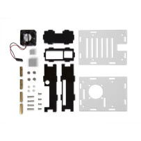 BOÎTIER TRANSPARENT AVEC DISSIPATEURS THERMIQUES ET VENTILATEUR POUR RASPBERRY PI 4