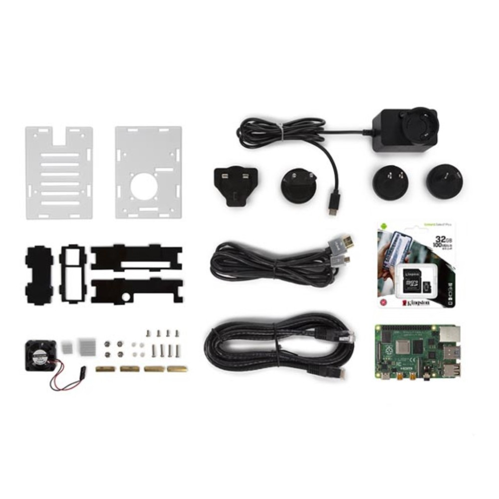 KIT DE DÉMARRAGE AVEC RASPBERRY PI 4  (4 Go) AVEC BOÎTIER DE REFROIDISSEMENT
