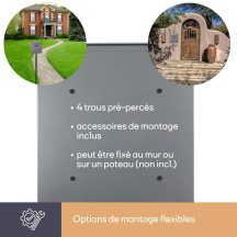 Boîte aux lettres - Monaco - argent - 36,8 x 36,5 x 10 cm