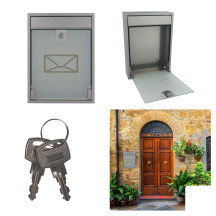 Boîte aux lettres - Milan - argent - 36 x 26 x 8 cm