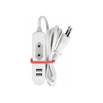 BLOC MULTIPRISE - 1 PRISE EURO ET 2 PORTS USB - IDÉAL EN VOYAGE