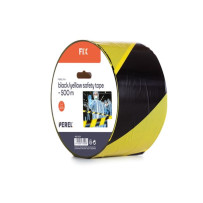 Ruban de sécurité noir/jaune - 500 m - bobine