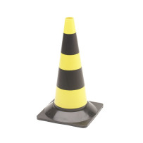 Cône de signalisation jaune/noir - 50 cm | Signalisation