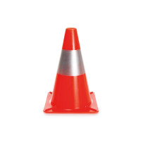 Cône réfléchissant rouge/argent - 30 cm | Signalisation