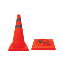 Cône réfléchissant pliable orange/gris - 45 cm