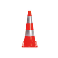 Cône réfléchissant rouge/argent - 50 cm | Signalisation