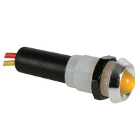 VOYANT LED JAUNE 12V - BOITIER CHROME