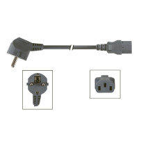 CÂBLE D'ALIMENTATION NOIR CEE 7/7 90°+ C13 L2 m H05VV-F