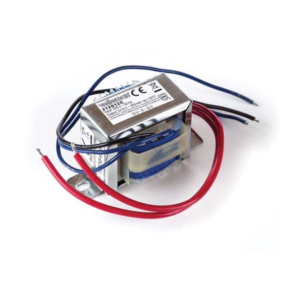 TRANFORMATEUR CHASSIS OUVERT 6 VA 2 x 12 V~ 250 mA max.