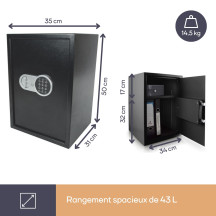 COFFRE-FORT ÉLECTRONIQUE - 50 x 35 x 31 cm - 43 L