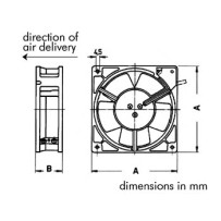 VENTILATEUR SUNON 230VCA ROULEMENT A AIGUILLES 80 x 80 x 25mm
