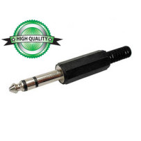 JACK MALE 6.35mm STEREO PLASTIQUE NOIR