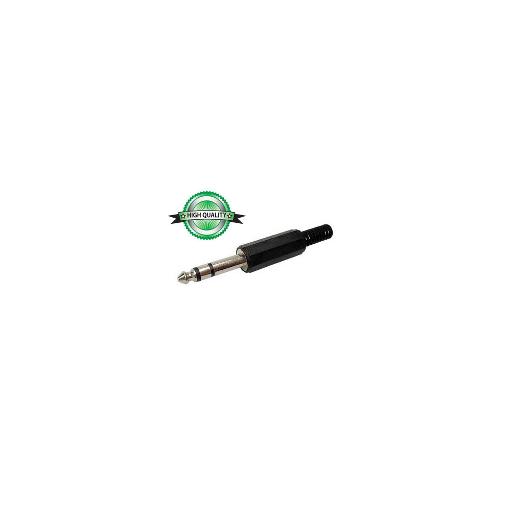 JACK MALE 6.35mm STEREO PLASTIQUE NOIR