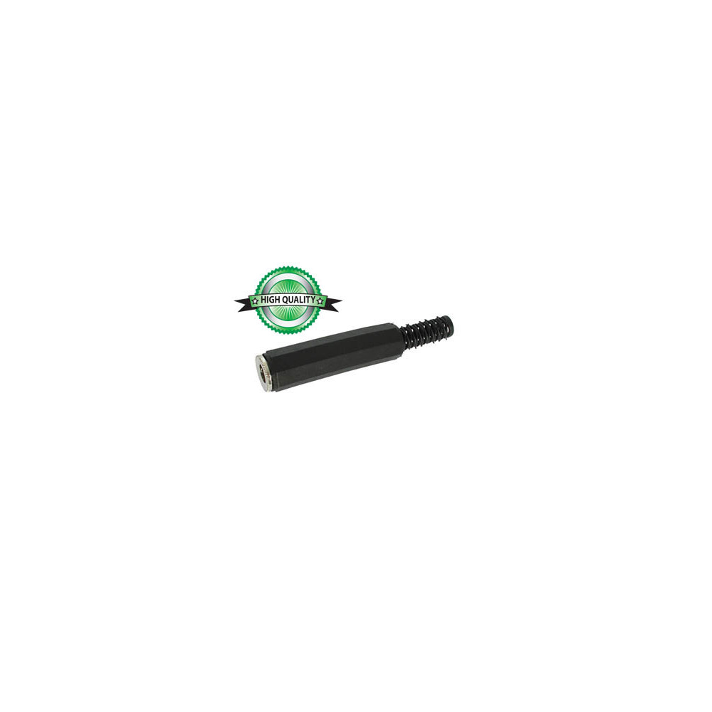 JACK FEMELLE 6.35mm MONO NICKELE NOIR AVEC CAPOT EN CAOUTCHOUC