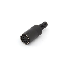 FICHE DIN FEMELLE NOIRE 6 BROCHES