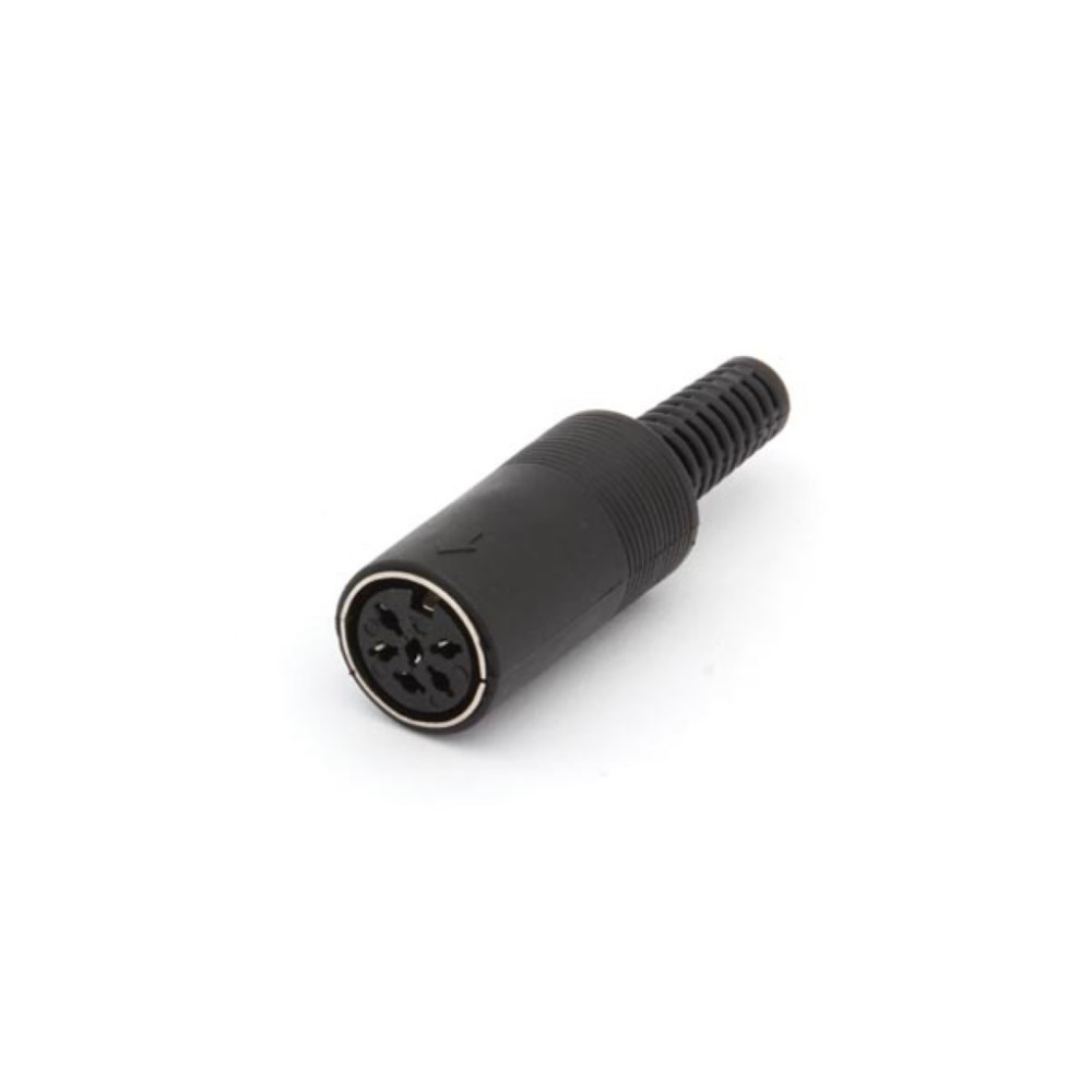 FICHE DIN FEMELLE NOIRE 6 BROCHES