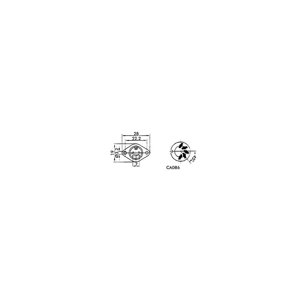FICHE DIN FEMELLE 5 BROCHES, POUR CHASSIS
