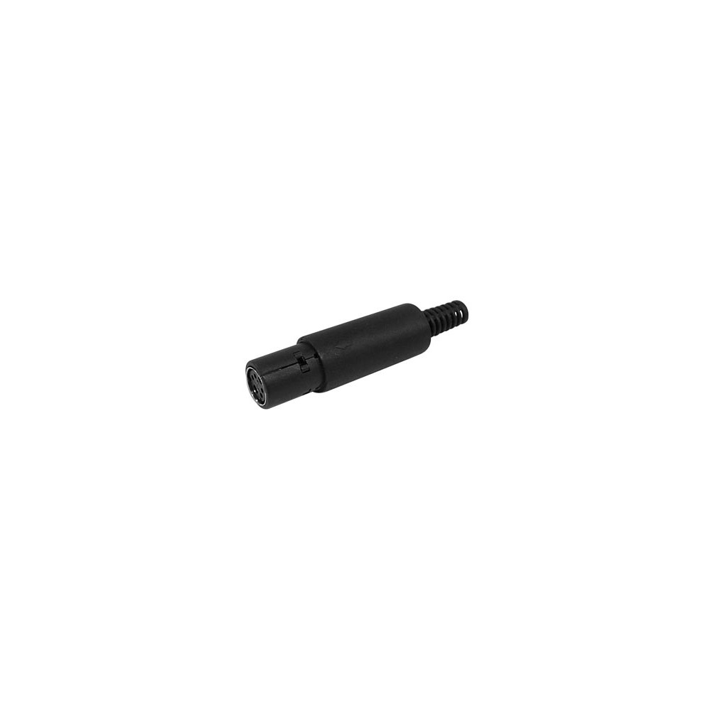 FICHE MINI-DIN FEMELLE 4 BROCHES - NOIR
