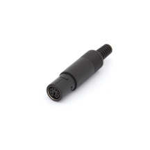 FICHE MINI-DIN FEMELLE 6 BROCHES - NOIR