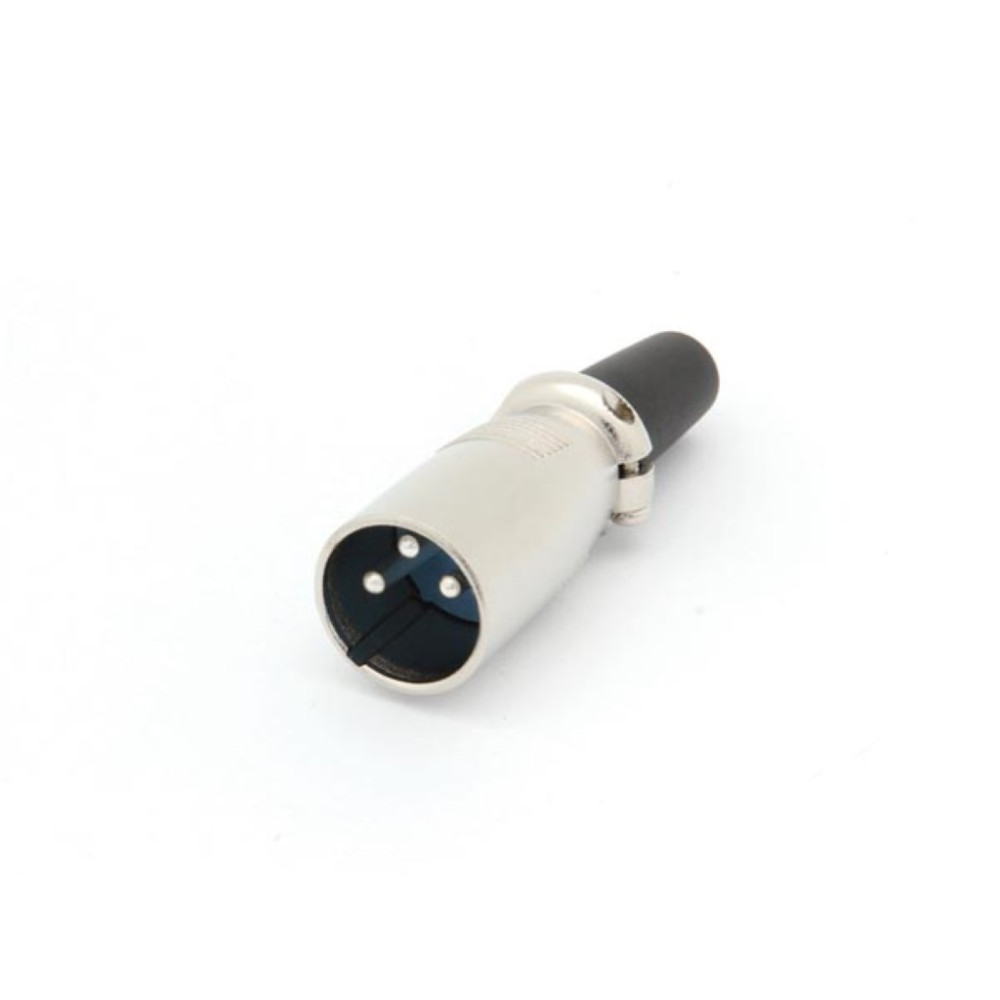 FICHE XLR MALE NICKELEE 3 BROCHES - TYPE COURT